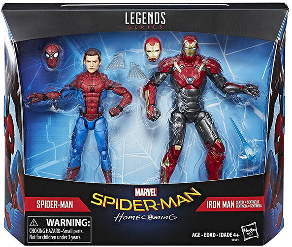 Marvel Legends Spider-Man Homecoming 6 Inch Action Figure 2-Pack Exclusive - Spider-Man & Iron Man Sentry (Shelf Wear Packaging)