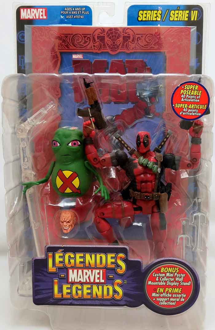 Marvel Legends Toybiz 6 Inch Action Figure Red Foil Series 6 - Deadpool (Sub-Standard Packaging)