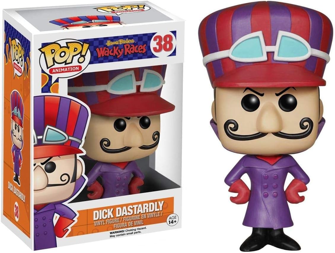 Pop Animation Hanna Barbera Wacky Races 3.75 Inch Action Figure - Dick Dastardly #38 (Sub-Standard Packaging)
