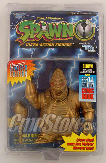 CLOWN GOLD VARIANT 6" Action Figure SPAWN SERIES 1 Special Limited Edition Spawn McFarlane Toy (NON MINT PACKAGING)