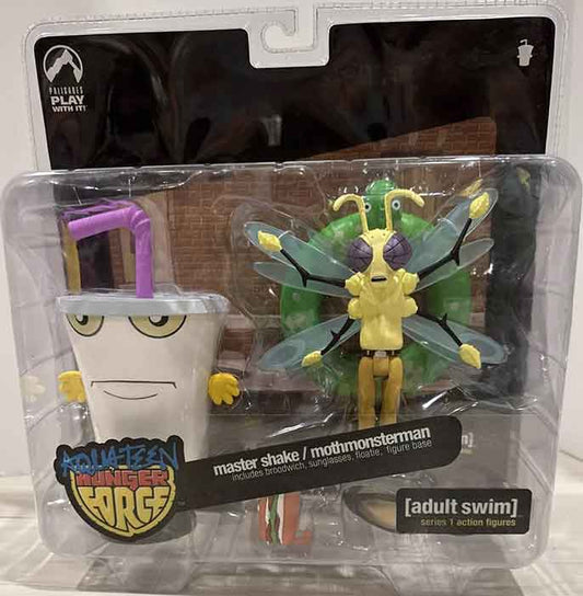 Aqua Teen Hunger Force 6 Inch Action Figure Adult Swim 2-Pack - Master Shake and Mothmonsterman (Shelf Wear Packaging)
