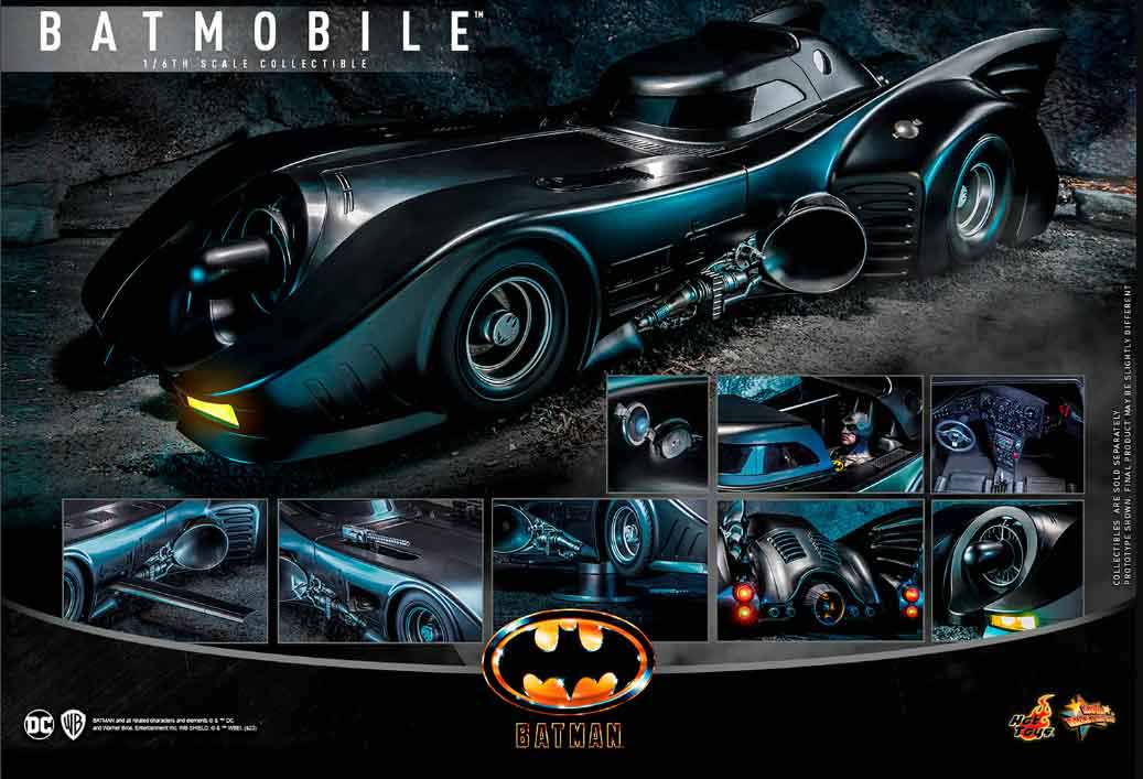 Batman 1989 12 Inch Scale Vehicle Figure 1/6 Scale - Batmobile Hot Toys 912144 (Previously Opened and Displayed)