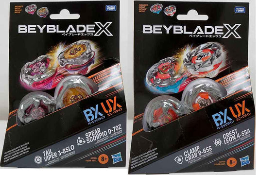 Beyblade X 2-Pack Set of 2 Clamp & Crest 1592 / Tail & Spear 1608 F9586AS07