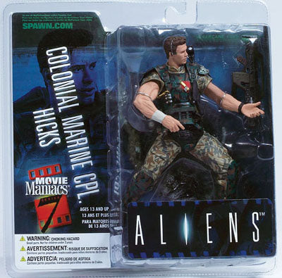 COLONIAL MARINE CORPORAL HICKS 6" Action Figure Aliens MOVIE MANIACS Series 7 McFarlane Toys (Sub-Standard Packaging)