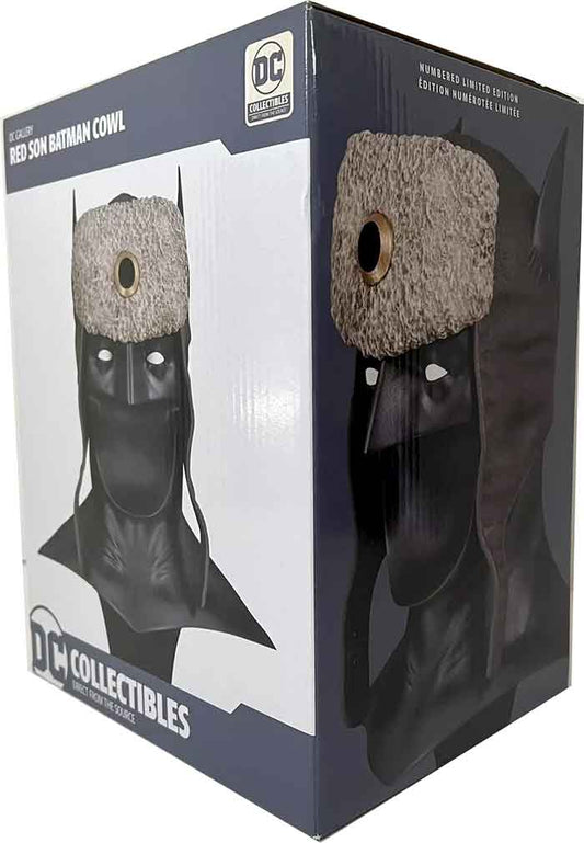 DC Collectibles Batman 9 Inch Bust Statue 1/2 Scale - Red Son Batman Cowl (Shelf Wear Packaging)