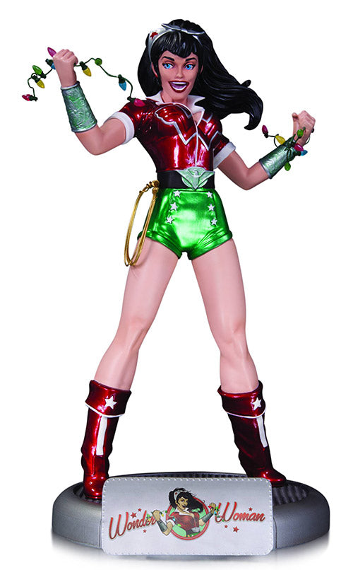 DC Comics Bombshells 10 Inch Statue Figure - Holiday Wonder Woman (Shelf Wear Packaging)