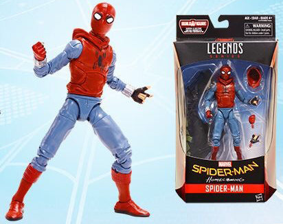 Marvel Legends Spider-Man Homecoming 6 Inch Action Figure Vulture Flight Gear Series - Spider-man (Homemade Suit Version)