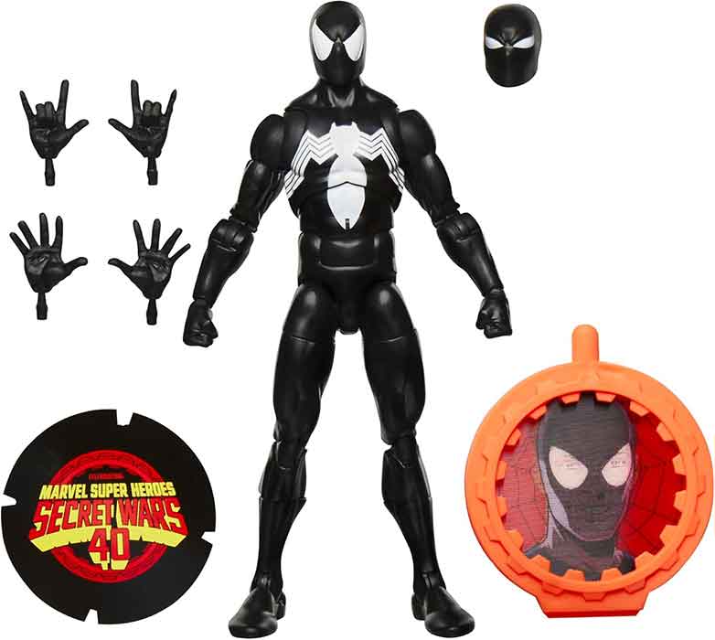 Marvel Legends Retro 6 Inch Action Figure Secret Wars Wave 1 - Black Suit Spider-Man (Loose Figure Opened Packaging)
