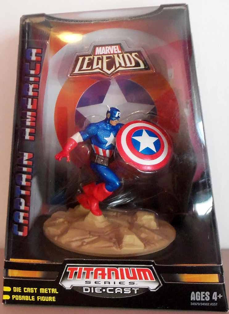 Marvel Legends Titanium 3.75 Inch Static Figure Die Cast - Captain America (Shelf Wear Packaging)