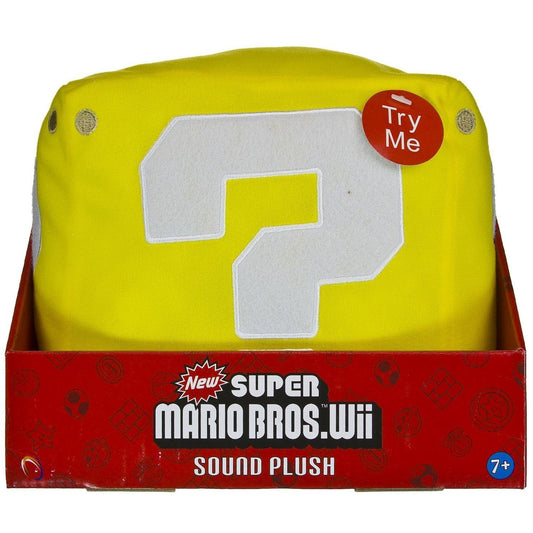 New Super Mario Brothers Wii 6 Inch Plush Figure - Question Mark? Sound Plush (Item is dusty and dirty because of warehouse storage)