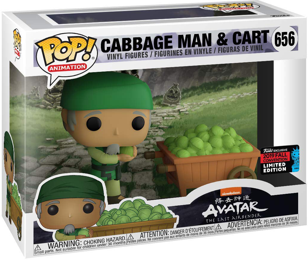 Pop Animation 3.75 Inch Action Figure Avatar The Last Airbender - Cabbage Man and Cart Exclusive (Shelf Wear Packaging)