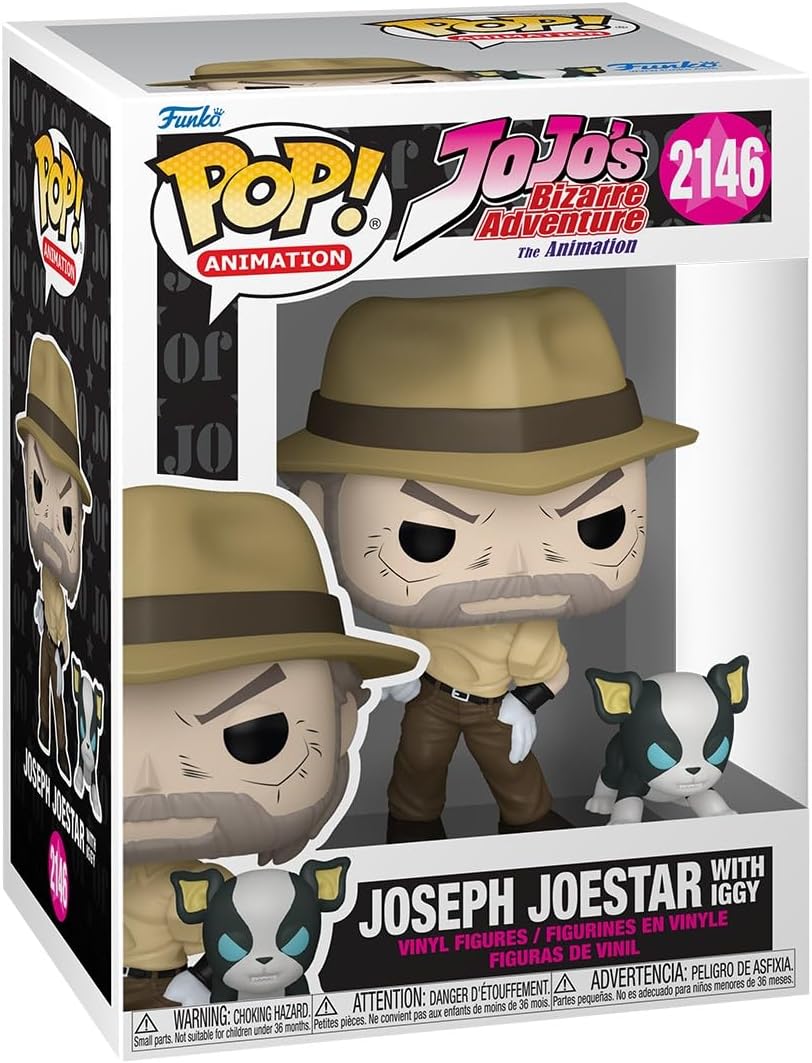 Pop Animation JoJo's Bizarre Adventure 3.75 Inch Action Figure - Joseph Joestar with Iggy #2146